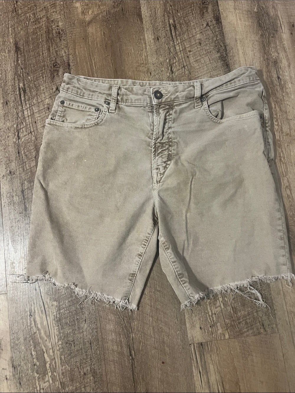 American Eagle Outfitters Light Tan Cutoff Jean Shorts